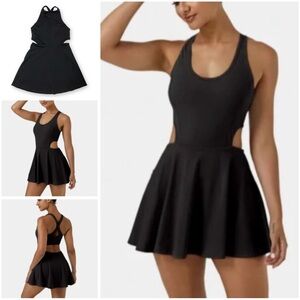 FOREVER 21 SPORT Size XS Black 1 Piece Jumpsuit Cutout Athletic Mini Dress